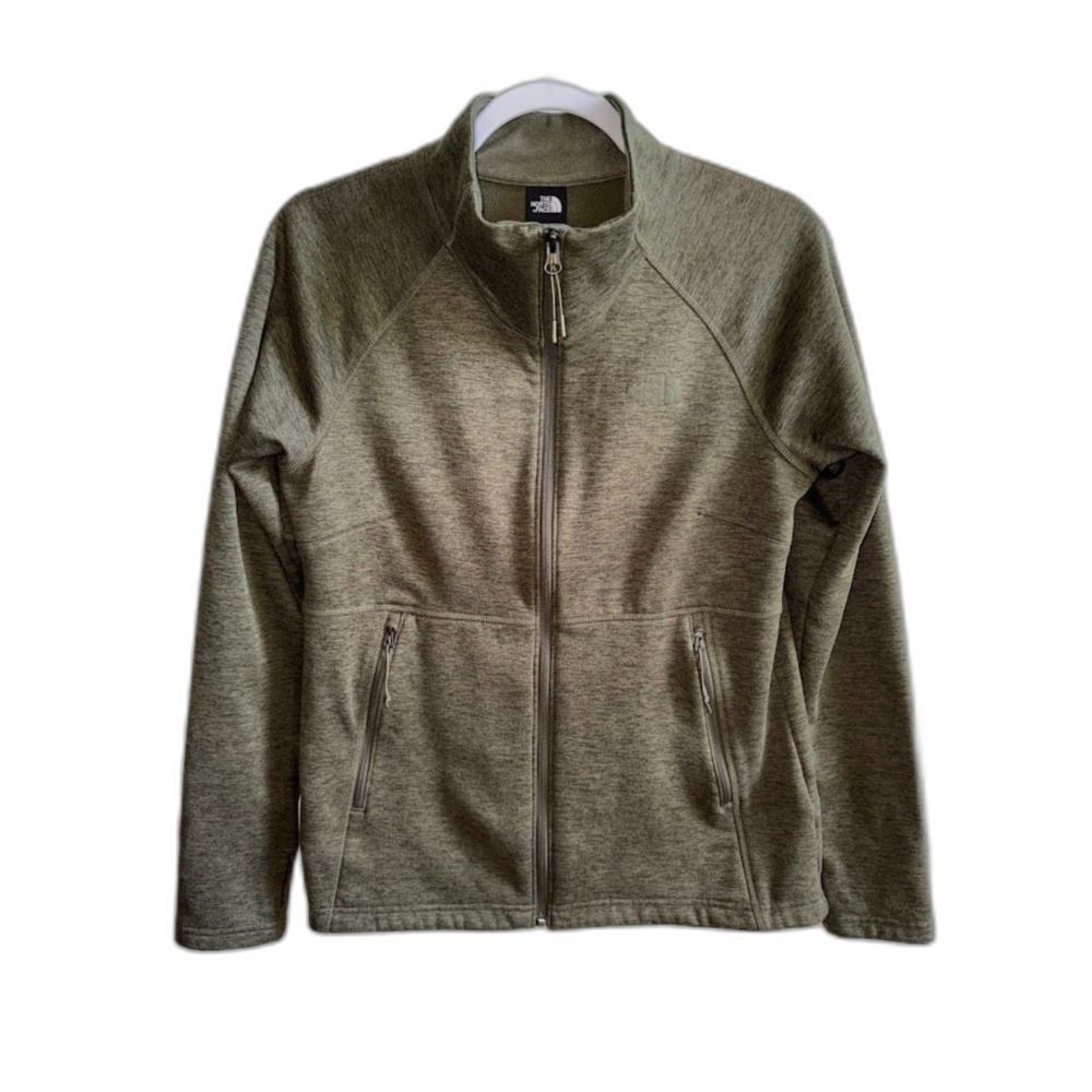 The North Face Women's Agave Full Zip Fleece Jacket Green Heathered Size M